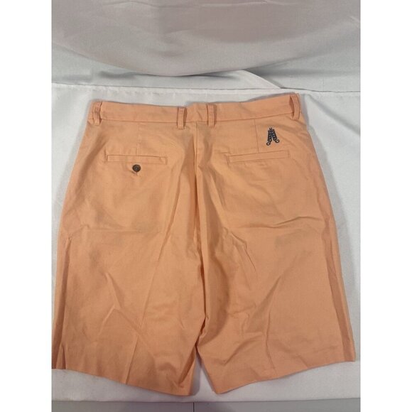 Royal & Awesome Mens Golf Shorts 36 Peach Color Chino Flat Front - Picture 3 of 5